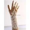 Brudhandskar Design Lace Pearl WhiteBlack Wedding Bow Fingerless Wrist Length Glove Accessories9335833 Drop Delivery Party Events A DHGBM