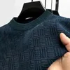 Office Men Sweater Pullover Top Thickened Oneck Long Sleeved Warm Knitted Clothing Highgrade Dimensional Casual Male 240116