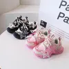 Çocuk Günlük Ayakkabı Platformu PU Deri Pembe Siyah Dantel-Up Çocuk Spor ayakkabıları Sonbahar Nefes Alabilir 22-37 Erkek Kızlar Spor Ayakkabı 240116