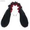 Pannband spetsan anime hårhoop för flickor lolitastyle plysch kanin öron pannband cosplay huvudbonad comicshow headwear yq240116