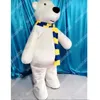 Le plus récent costume de mascotte d'ours polaire blanc de qualité supérieure Carnaval unisexe tenue de Noël anniversaire festival en plein air habiller des accessoires promotionnels robe de fête de vacances