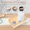 Dinnerware Sets Hand Woven Storage Basket Bin Rattan Wicker Picnic Snack Serving Tray Bread Fruit Sundries Container