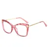 New Fashion Glasses Crystal Multi Section Mirror Women's Metal Frame Butterfly Flat Tr9015