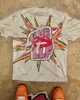 Américain pur coton à manches courtes haute rue dessin animé imprimé surdimensionné T-shirt hommes lâche décontracté rue hip-hop haut femmes 240115