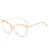 New Fashion Glasses Crystal Multi Section Mirror Women's Metal Frame Butterfly Flat Tr9015