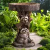 Garden Decorations Garden Raccoon Birdbath Polyresin Antique Resin Bird Bath Home Garden Yard Garden Decoration Retro Outdoor Yard Decor Fountains YQ240116