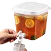 Water Bottles Juice Dispenser With Spigot 3.5L Plastic Cold Pitcher Fruit Infuser Large Ice Bevrage Dispnser Kettle Container