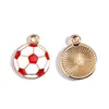 Charms 20Pcs Lovely Enamel Football Alloy Pendant Charm For Couples Bracelet Earrings Key Chain DIY Jewelry Making Supplies