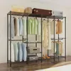 Hangers 74.8" Wire Garment Heavy Duty Metal Clothing Rack With Hanging Rod Freestanding Closet Organizer Portable Clothes Wardrobe