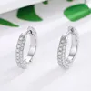 Men Women Earrings 925 Sterling Silver Earrings Flashing Moissanite Earrings Hoops for Men Women for Party Wedding Gift