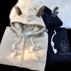Herrtröjor tröjor amerikanska trendiga varumärke år av draken broderad hoodie män jacka lös höst och vinter överdimensionerad kopplingsphemeralw