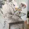 カーテン黒と白の蝶のフラワーアートリビングルームの装飾用チュールカーテン