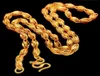 Manlig hänge klassisk 24k fast guldfyllt halsband för män fin gult guld lyxigt manligt hänge halsband för festsmycken G0913907447