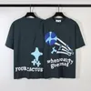 壊れたプラネットTシャツデザイナーTシャツ泡印刷ビューティー潮firy夏メンズレディースルーズTシャツショートスリーブハイストリートクルーネックTシャツfx