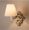 Wall Lamp Vintage Solid Wood Carved Bedside Lights Bedroom Study El Villa Corridor Staircase Art Deco Aisle Balcony Lamps LED