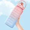 3st Gradient Plastic Cup Set Large Capacity Sports Water Bottle Outdoor Travel Gym Fitness Jugs Student Portable Cup With Svar 240116