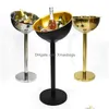 TABLETOP VIN RACKS 304 Rostfritt stål Champagne Basin Floor Stand Stand Cooling Ice Bucket Golden Sier Beer Drop Delivery DHFRF