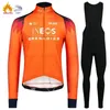 INEOS Grenadier Winter Fietsen Jassen Lange Mouwen Fleece Kleding MTB Bib Broek Set Warm Racefiets Sportkleding 240116