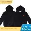 Men's Hoodies Sweatshirts 22S Designer Play Commes Jumpers Des Garcons Letter Embroidery Long Sleeve Pullover Women Red Heart Loose Sweater Clothing 11 389