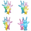 18M Decorazioni gonfiabili di Pasqua Lovely Bunny Family Balloon Coniglio Onda Mani Modelli d'aria Buildin LED Party Holiday Decor 240116