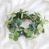 Decorative Flowers Autumn Eucalyptus Wreath Garland Christmas Advent Plastic Pole Small Greenery