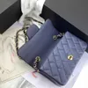 Classic diamond designer shoulder bags caviar leather purse handbag gold silver chain messenger bag lady x-letter solid color square crossbody bags 240115