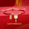 Bangle Lucky Zodiac Dragon Bracelet for Women Red Red Rope Wealth Bracelets عشاق المجوهرات