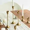 Candle Holders 3pc Candlestick Holders Kit Brass Gold Candlestick Set Candle Holders Decorative Candlestick Creative brass candle holder YQ240116