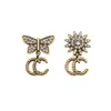 Sunflower 18K Gold Plated Luxury Brand Designers Letters Stud Earrings Classical Geometric Women 925 Silver Crystal Rhinestone 298 767 95