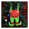 Elf Hosen Strumpf Weihnachtsdekorationen Ornament Weihnachten Stoff Süßigkeiten Tasche Festival Party Zubehör Geschenke 6 Farben Drop Lieferung Dh8W9