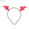 Headbands Halloween Hair Hoop Bat Wing Headband Evil Horn Hairband Performance Headdress Cosplay Costume Dance Party Decor Q5WE YQ240116