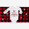 Rompers My First Valentine Newborn Bodysuit Baby Long Sleeve Romper Jumpsuit Infant Girls Boys Playsuit Outfit Valentine's Party Clothes H240514