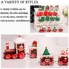 Nieuwe Banners Streamers Confetti Mini Kerst Trein Standbeeld Ornament Kerst Decor voor Thuis Kerstman Cadeau Beeldjes Houten Ambachten Tafel Decor Cadeau voor kinderen