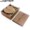 USB Flash driver Jaster (över 10 st gratis) Walnut Wood Heart+Gift Box USB Flash Drive Creative Pendrive 8 GB 16 GB 32 GB 64 GB Memory Stick