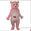 Trajes de mascote Halloween Fursuit bonito coração vermelho urso traje uni cartoon tema personagem carnaval homens mulheres vestido natal fantasia por otjlr