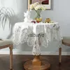 テーブルクロステーブルクロスラウンドテーブルゴールデンベルベットホワイトテーブルカバーダイニングテーブルクロス刺繍レースハウステーブルクロスタオルダストカバーヴァイドリー