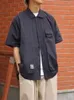 Cityboy Pocket Cargo Shirts Mens 2023 Summer Safari Style Solid Color Lapel Single Breasted Short Sleeve Loose Men 240115