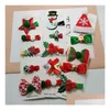 Pin 2024 Christmas Hair S 5 Pcs / Set Cute Snowman Santa Claus Card Girls Clip Accessories In Stock13 Drop Delivery Dhclw