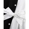 Vestidos da menina 1-6years crianças roupas de bebê manga longa preto e branco retalhos vestido de princesa moda festa de casamento roupa