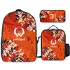 Bags 3 peça Satchel Conjunto polinésio vintage de mochila personalizada lancha de lancheira Caso de lápis novo design para sacola escolar de alta capacidade