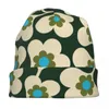 Berets Green White Flowers Orla Kiely Bonnet Hats Knit Hat Casual Street Skullies Beanies Men's Women's Warm Dual-use Caps