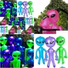 Decoración de fiesta Alien Inflar Verde Rosa Azul Púrpura Inflable 3 Pies 4.4 Blow Up P O Prop Halloween Y Evento Y201006 Drop Delive DHHDVS