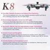 K8 Professional Automatic Hinder Undvikande Quadcopter RC Drone: HD Dual Camera, WiFi Mobile Control, Gravity Sensor, Altitude Hold, One-Key start/Landing.