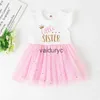 Abiti da ragazza Sister grande sorella sorella Matng vestito bambina abito rosa vestito principessa tutu abiti per bambini abiti per bambini 1-5 anni h240508