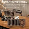 Radio CyborisT7 20W Retro Bluetooth-luidspreker Radio Walnoothout Vintage roterende FM-radio Dubbele luidsprekers Stereo Ondersteuning USB / TF / AUX-speler