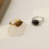 Klusterringar 2024 Kvinnor Eye Shape Natural Stone Pärla Ring handgjorda vintage fina smycken flicka gåva