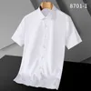 Chemises habillées pour hommes 2024 chemise à manches courtes mode mince blanc pur sans fer coupe ajustée confortable été affaires décontracté