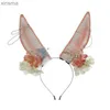 Headbands Cartoon Headband Rabbit Ears Shape Hair Hoop Carnivals Party Headpiece Hairband Easter Party Costume Props Unisex YQ240116