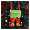 ELF PANTS STOCKING JUN DECORATIONS Ornament Xmas Fabric Candy Bag Festival Party Accessory Gifts 6 Colors Drop Delivery DH8W9