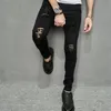 Streetwear hommes élégant trous noir jean moulant mâle printemps Jogging décontracté crayon Denim pantalon hommes pantalons 240116